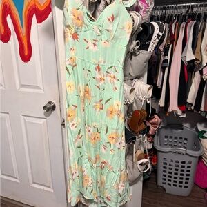 Nike Mint Green Floral Maxi Dress